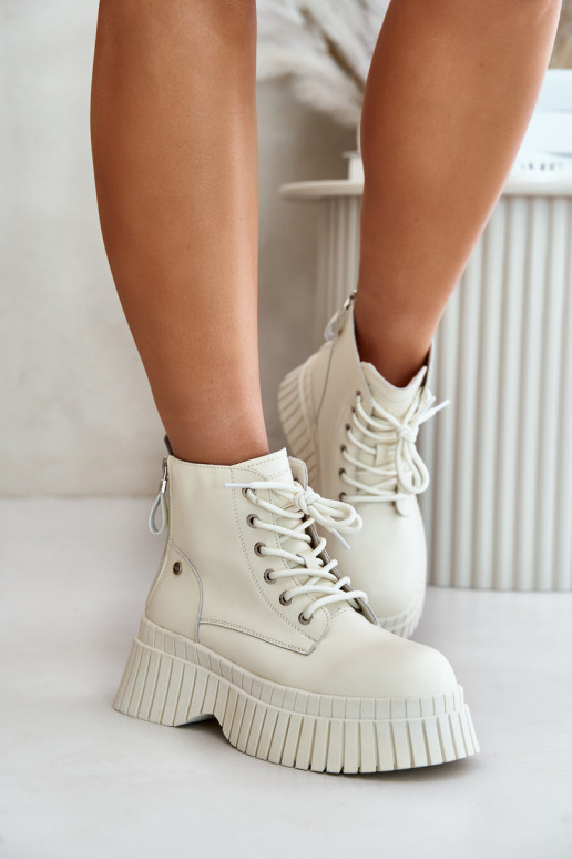 calentamiento Piel Botas zapatos con suelas masivas de moda GOE OO2N4127color marfil calentamiento Piel Botas zapatos con suelas masivas de moda GOE OO2N4127color marfil