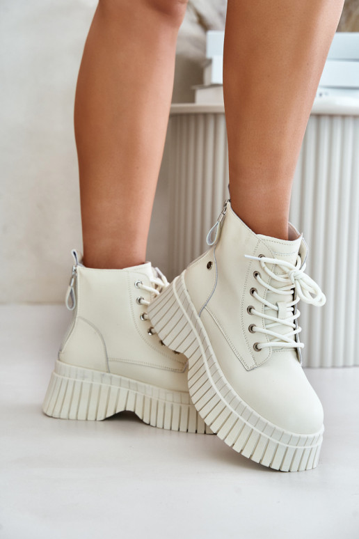 calentamiento Piel Botas zapatos con suelas masivas de moda GOE OO2N4127color marfil calentamiento Piel Botas zapatos con suelas masivas de moda GOE OO2N4127color marfil