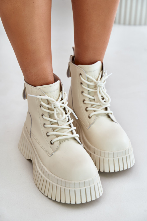 calentamiento Piel Botas zapatos con suelas masivas de moda GOE OO2N4127color marfil calentamiento Piel Botas zapatos con suelas masivas de moda GOE OO2N4127color marfil