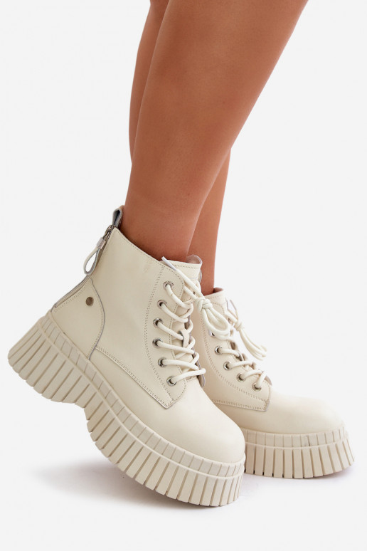 calentamiento Piel Botas zapatos con suelas masivas de moda GOE OO2N4127color marfil calentamiento Piel Botas zapatos con suelas masivas de moda GOE OO2N4127color marfil