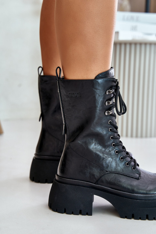 Piel botines de trabajo Femenino calentamiento GOE OO2N4121 de color negro