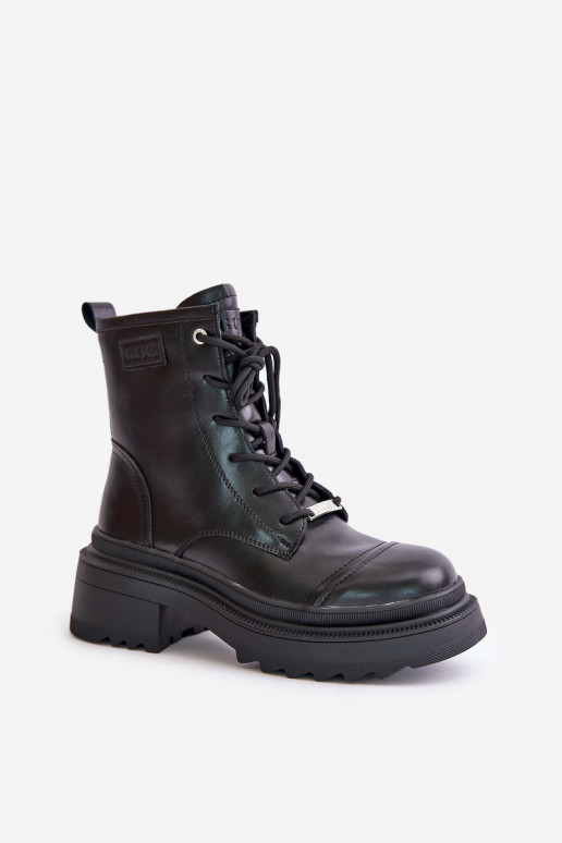 Femenino botas altas de montar Botas calentamiento Hecho de cuero natural Goe OO2N4115-EN2 de color negro Femenino botas altas de montar Botas calentamiento Hecho de cuero natural Goe OO2N4115-EN2 de color negro