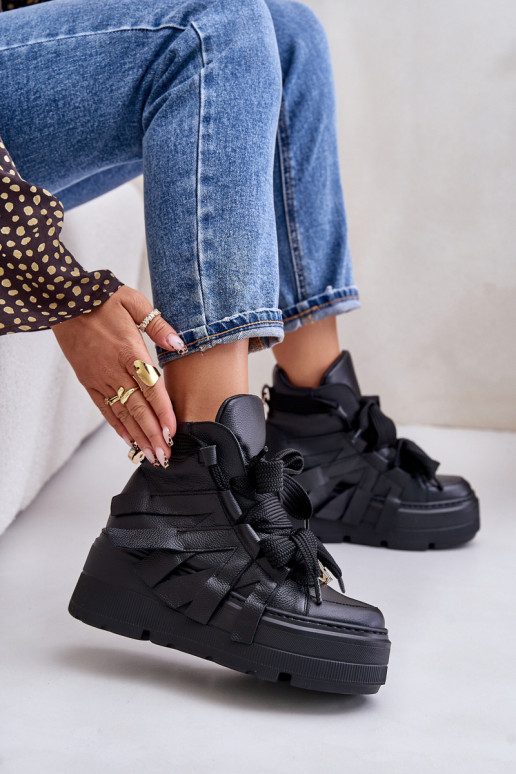 Piel Zapatillas modelo zapatos. Femenino con una plataforma CheBello 4561 de color negro Piel Zapatillas modelo zapatos. Femenino con una plataforma CheBello 4561 de color negro