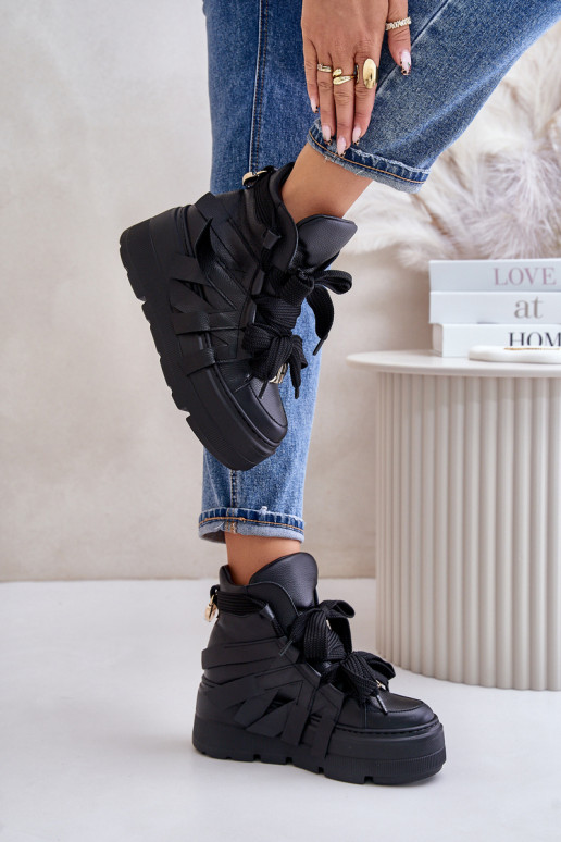 Piel Zapatillas modelo zapatos. Femenino con una plataforma CheBello 4561 de color negro Piel Zapatillas modelo zapatos. Femenino con una plataforma CheBello 4561 de color negro