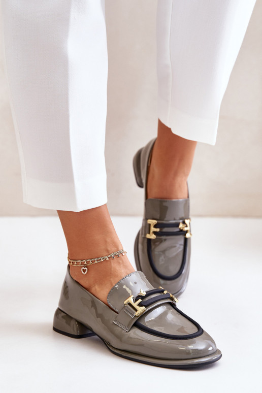 con efecto barniz zapatos Femenino reloj con adornos Artiker 55C0412 color gris