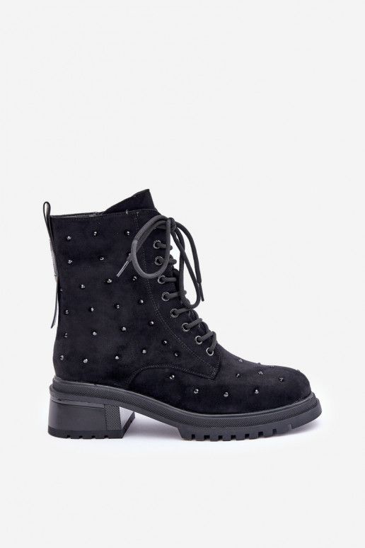 Decorado botines de trabajo Femenino calentamiento D&A MR880-017 de color negro