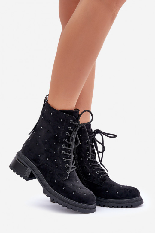 Decorado botines de trabajo Femenino calentamiento D&A MR880-017 de color negro