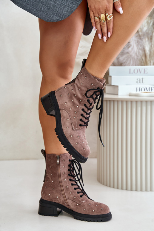 Decorado botines de trabajo Femenino calentamiento D&A MR880-017 color arcilla