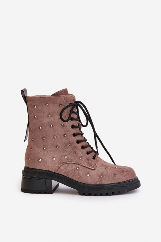 Decorado botines de trabajo Femenino calentamiento D&A MR880-017 color arcilla