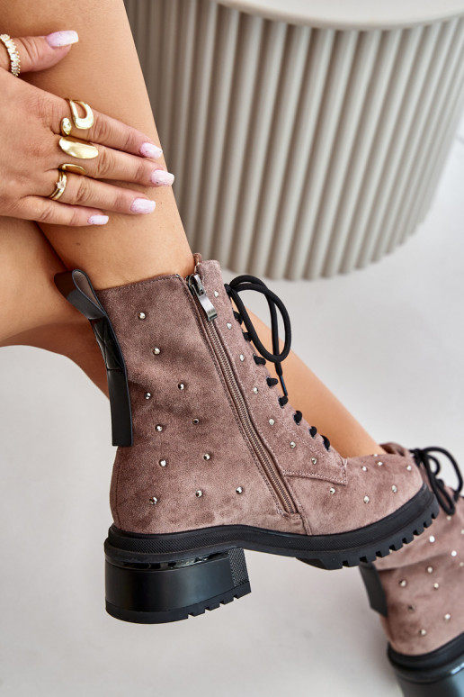 Decorado botines de trabajo Femenino calentamiento D&A MR880-017 color arcilla