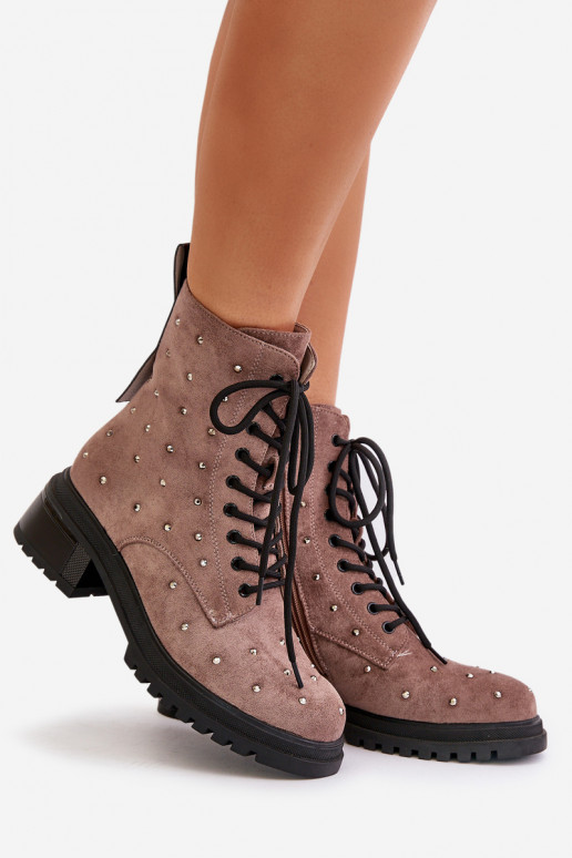 Decorado botines de trabajo Femenino calentamiento D&A MR880-017 color arcilla