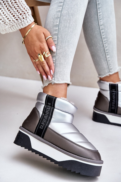 Bajo Botas de nieve Sobre una suela gruesa D.Franklin DFSH371010 color plata