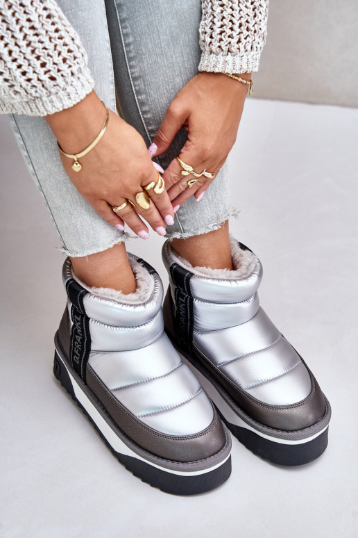 Bajo Botas de nieve Sobre una suela gruesa D.Franklin DFSH371010 color plata