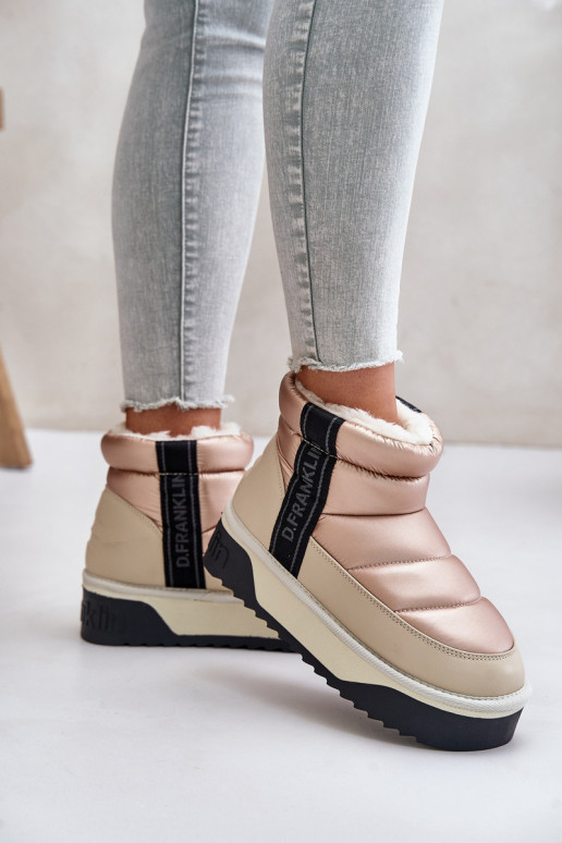 Bajo Botas de nieve Sobre una suela gruesa D.Franklin DFSH371010 beige Bajo Botas de nieve Sobre una suela gruesa D.Franklin DFSH371010 beige