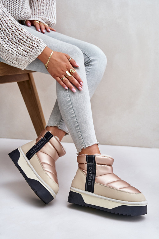 Bajo Botas de nieve Sobre una suela gruesa D.Franklin DFSH371010 beige Bajo Botas de nieve Sobre una suela gruesa D.Franklin DFSH371010 beige