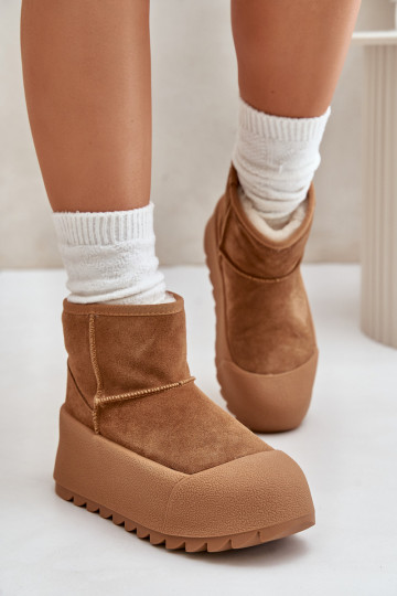 calentamiento de gamuza Botas de nieve con una plataforma Big Star OO274A212 color marrón