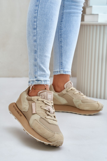 Piel Zapatillas modelo zapatos. Femenino Big Star OO274564 Hi-Poly System beige 2