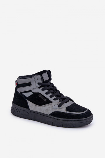 de gamuza Zapatillas modelo zapatos. Tiene quesculino Big Star OO174303 Hi-Poly System Negro y-color gris