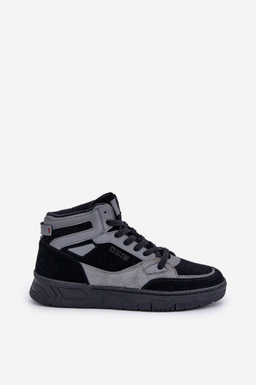 Zapatos deportivos de gamuza para hombre Big Star OO174303 Hi-Poly System color negro y gris 2