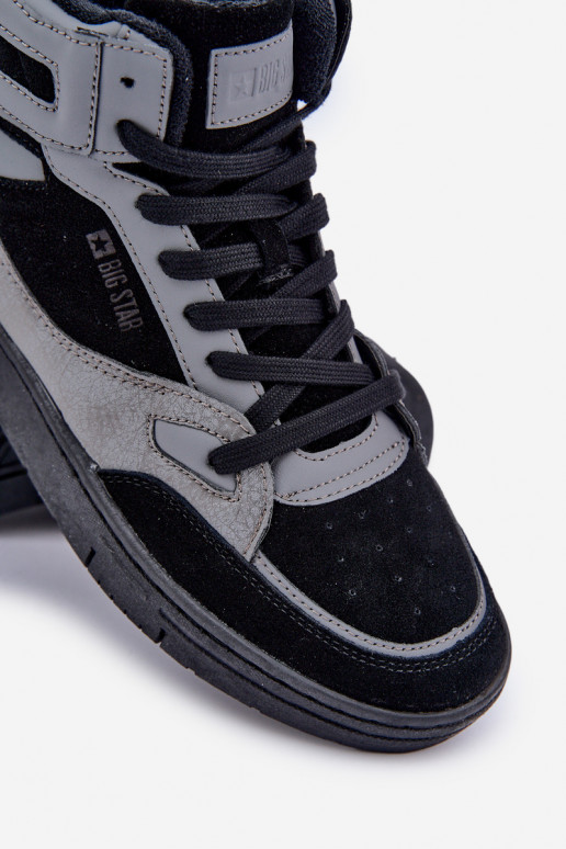 de gamuza Zapatillas modelo zapatos. Tiene quesculino Big Star OO174303 Hi-Poly System Negro y-color gris de gamuza Zapatillas modelo zapatos. Tiene quesculino Big Star OO174303 Hi-Poly System Negro y-color gris