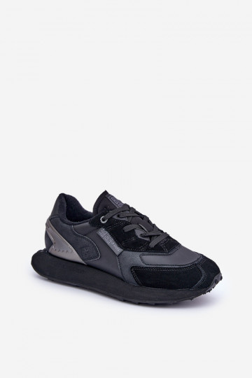 Zapatos deportivos de cuero para hombre Big Star OO174297 Hi-Poly System color negro
