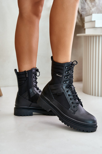 Botines de cuero cálidos para hombre Big Star OO174164 color negro