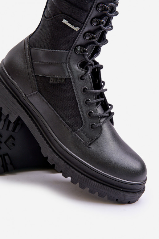 Piel zapatos Botas Tiene quesculino calentamiento Big Star OO174164 de color negro Piel zapatos Botas Tiene quesculino calentamiento Big Star OO174164 de color negro