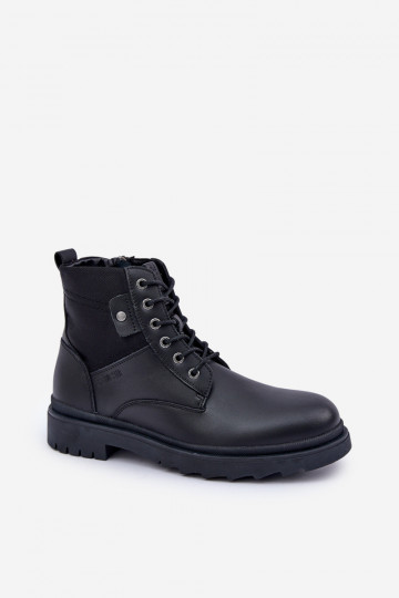 Botines de cuero cálidos para hombre Big Star OO174166 color negro