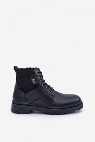 Botines de cuero cálidos para hombre Big Star OO174166 color negro 2
