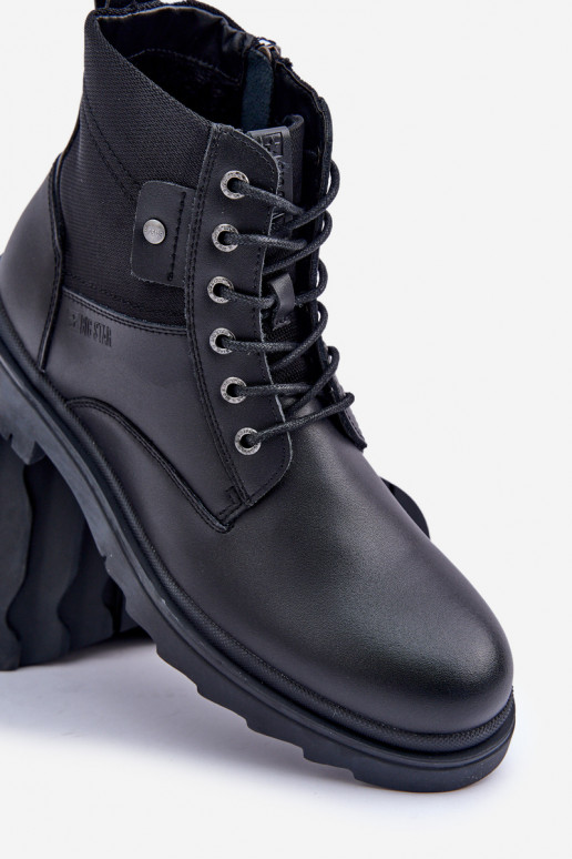 Piel calentamiento zapatos Botas Tiene quesculino Big Star OO174166 de color negro Piel calentamiento zapatos Botas Tiene quesculino Big Star OO174166 de color negro