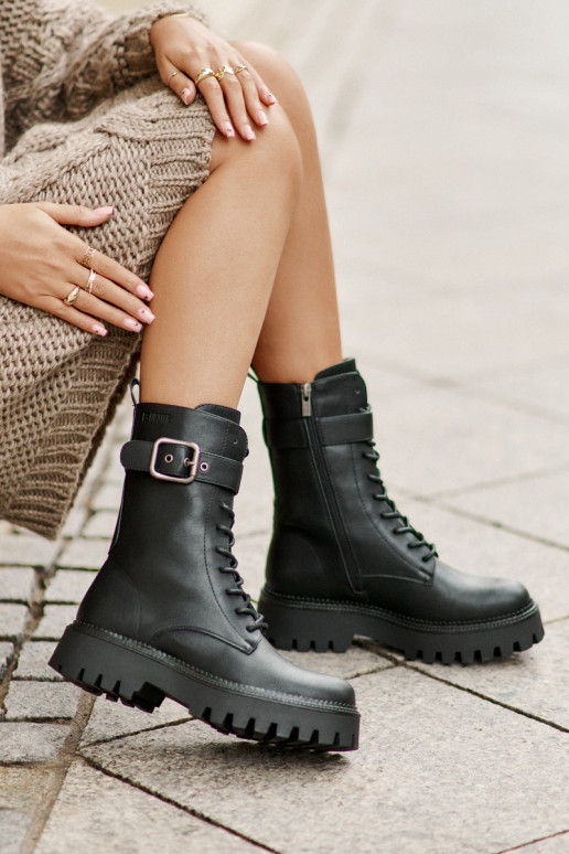 calentamiento botines de trabajo con hebillas Big Star OO274137 de color negro calentamiento botines de trabajo con hebillas Big Star OO274137 de color negro