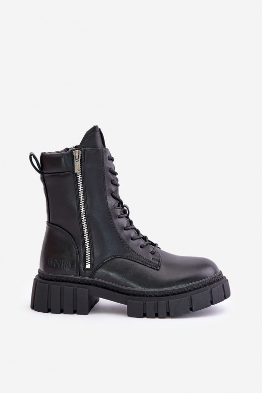 calentamiento botines de trabajo Femenino de cuero ecológico Big Star MM274578 de color negro calentamiento botines de trabajo Femenino de cuero ecológico Big Star MM274578 de color negro