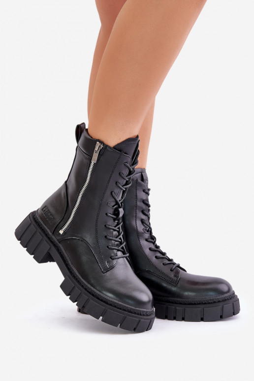 calentamiento botines de trabajo Femenino de cuero ecológico Big Star MM274578 de color negro calentamiento botines de trabajo Femenino de cuero ecológico Big Star MM274578 de color negro