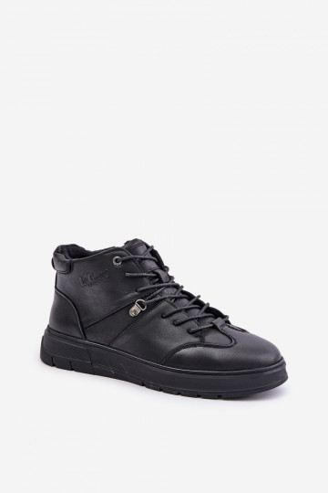 Piel calentamiento Zapatillas modelo botas Tiene quesculino Lee Cooper LCJ-24-33-2913 de color negro
