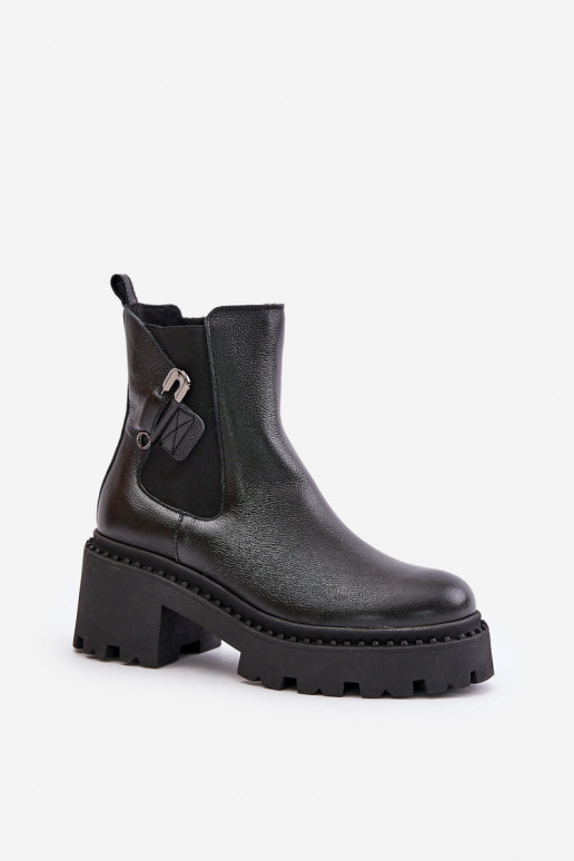 Zazoo 60490 Piel calentamiento Botas con adornos de color negro Zazoo 60490 Piel calentamiento Botas con adornos de color negro