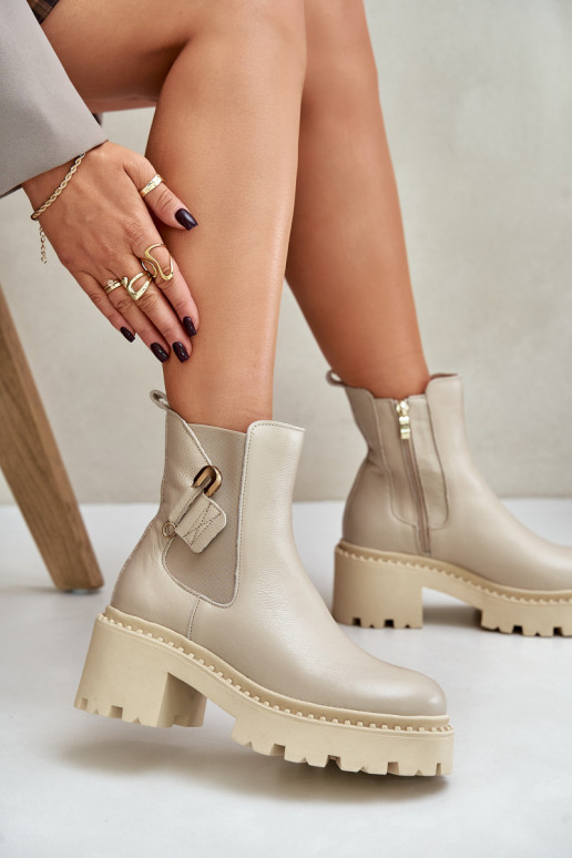 Zazoo 60490 Piel calentamiento Botas con adornos color marfil Zazoo 60490 Piel calentamiento Botas con adornos color marfil