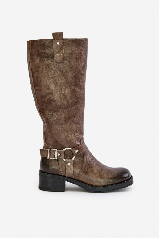 Zazoo 70141 Piel botas de mujer Contra el camino color marrón