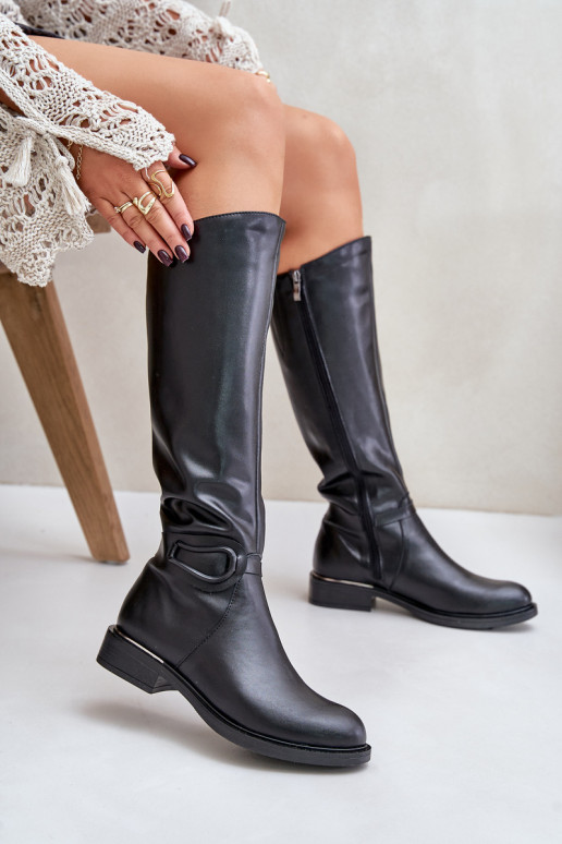 Zazoo 70140 Piel botas de mujer Contra el camino calentamiento de color negro Zazoo 70140 Piel botas de mujer Contra el camino calentamiento de color negro