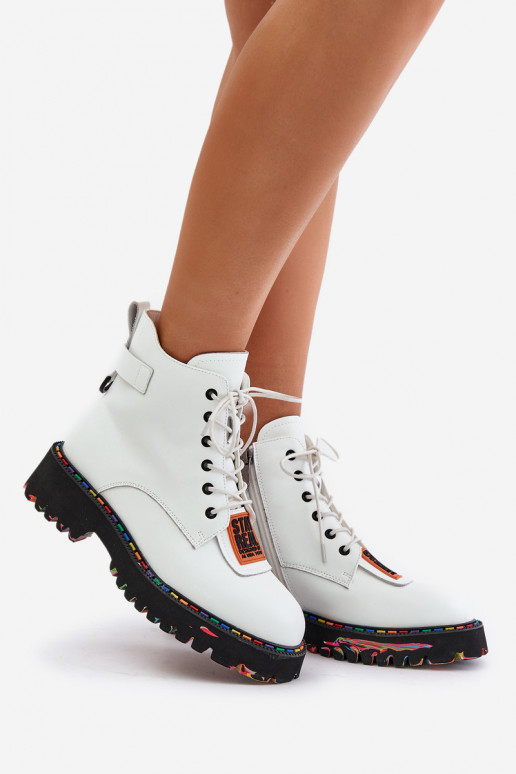 Piel Botas zapatos Femenino Al castillo Artiker 55C0515 el color blanco
