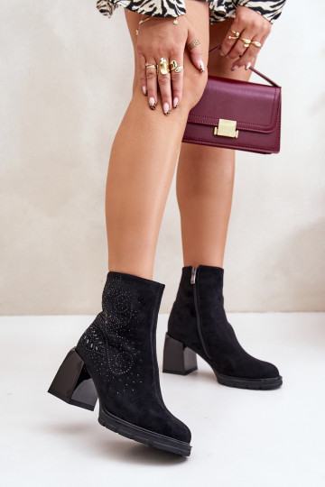 calentamiento Botas de mujer Con decoración D&A MR880-130 de color negro