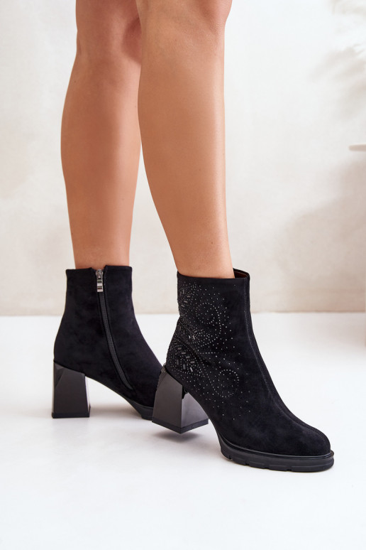 calentamiento Botas de mujer Con decoración D&A MR880-130 de color negro