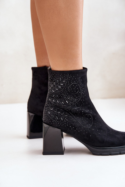 calentamiento Botas de mujer Con decoración D&A MR880-130 de color negro