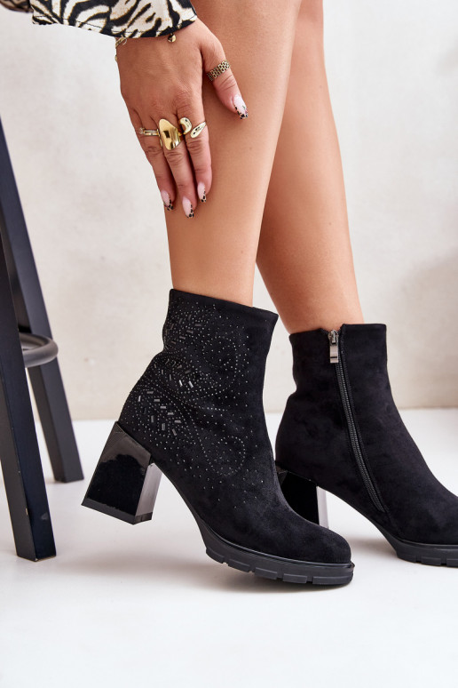 calentamiento Botas de mujer Con decoración D&A MR880-130 de color negro