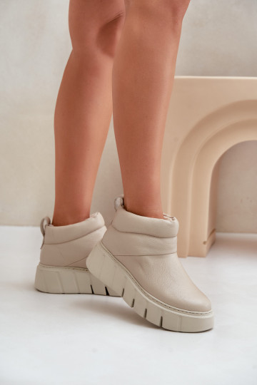 Zazoo 60470 Piel Botas con calentamiento de lana con una plataforma color marfil 2