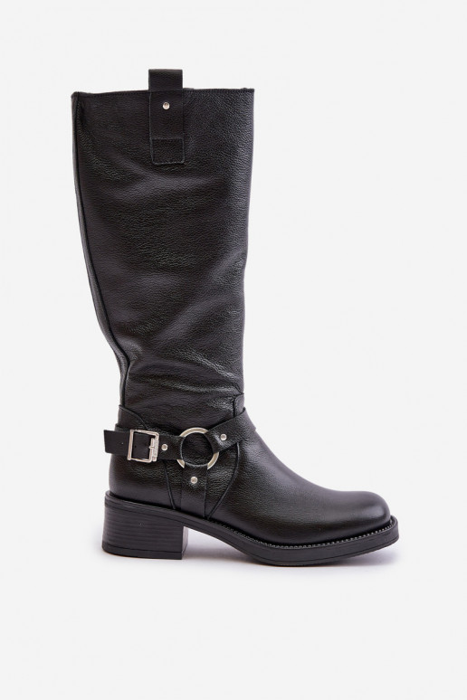 Zazoo 70141 Piel botas de mujer Contra el camino de color negro Zazoo 70141 Piel botas de mujer Contra el camino de color negro