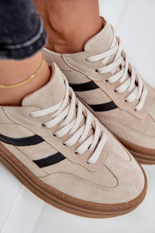 Zazoo N1176 de gamuza Zapatillas modelo zapatos. con una plataforma beige Zazoo N1176 de gamuza Zapatillas modelo zapatos. con una plataforma beige