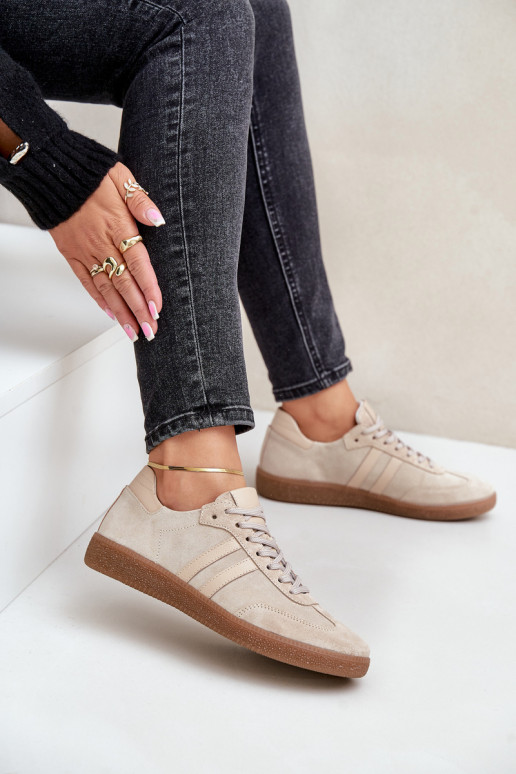 Zazoo N1068 de gamuza Bajo Zapatillas modelo zapatos. Femenino beige Zazoo N1068 de gamuza Bajo Zapatillas modelo zapatos. Femenino beige