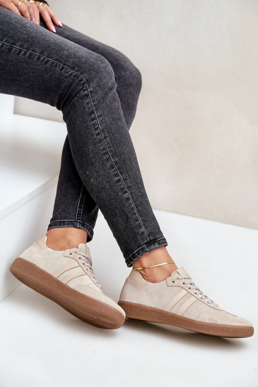 Zazoo N1068 de gamuza Bajo Zapatillas modelo zapatos. Femenino beige Zazoo N1068 de gamuza Bajo Zapatillas modelo zapatos. Femenino beige