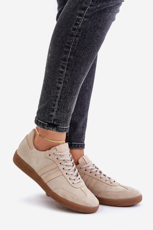 Zazoo N1068 de gamuza Bajo Zapatillas modelo zapatos. Femenino beige Zazoo N1068 de gamuza Bajo Zapatillas modelo zapatos. Femenino beige