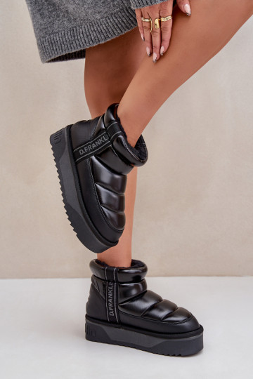 Bajo Botas de nieve Sobre una suela gruesa D.Franklin DFSH371011 de color negro